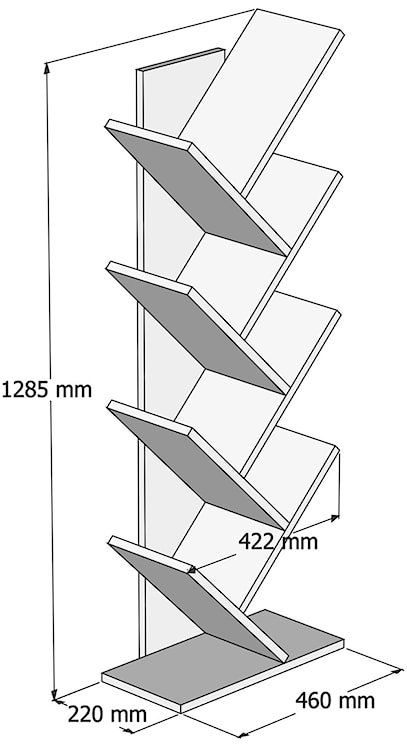 Regał Hitit z siedmioma półkami 128,5 cm orzech  - zdjęcie 4