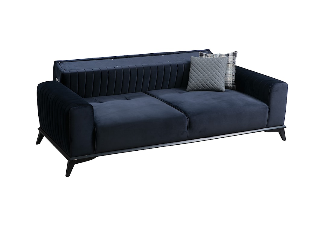 Sofa trzyosobowa Michiles 220 cm granatowa velvet  - zdjęcie 3