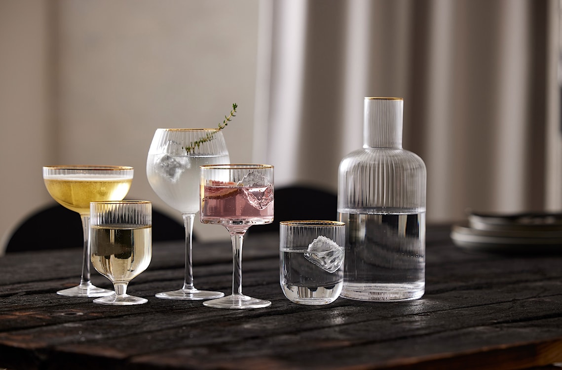 Zestaw 4 kieliszków do wina Palermo 300 ml złote  - zdjęcie 5