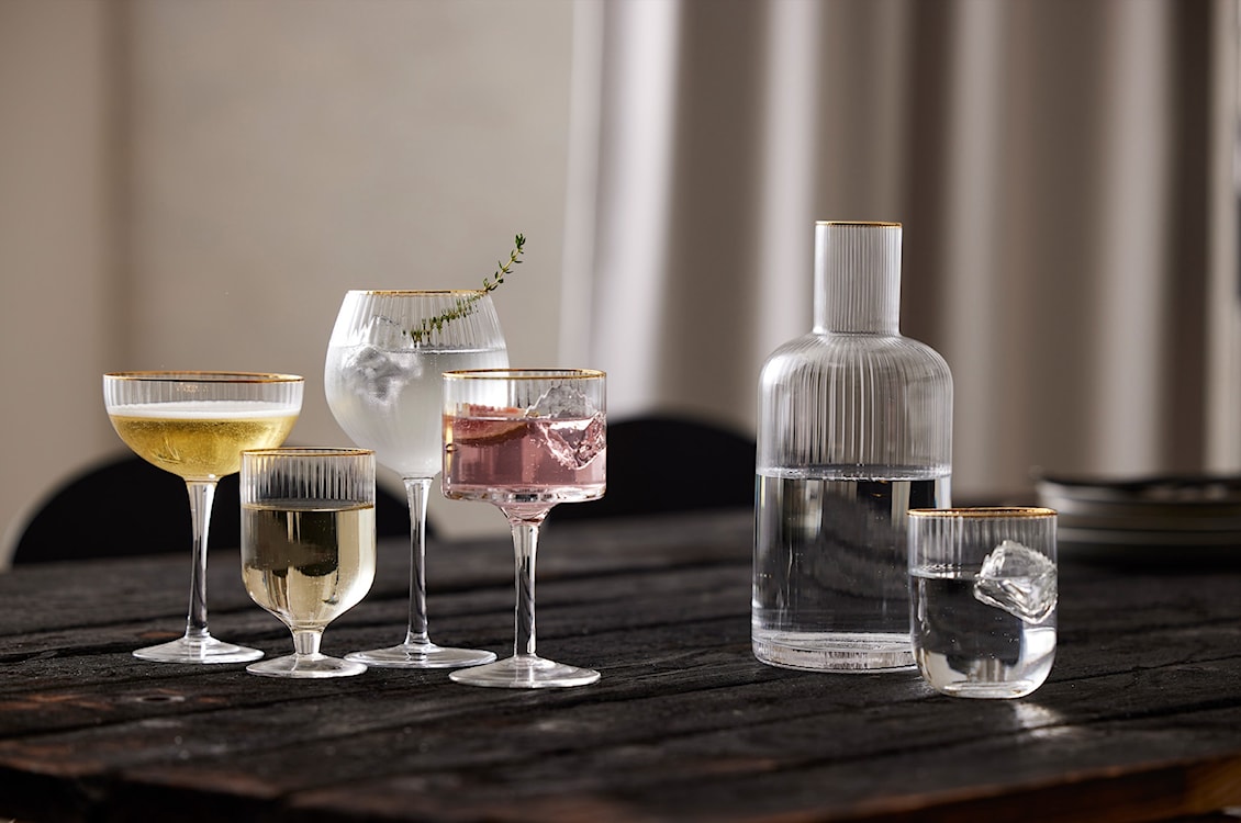 Zestaw 4 kieliszków do wina Palermo 300 ml złote  - zdjęcie 9