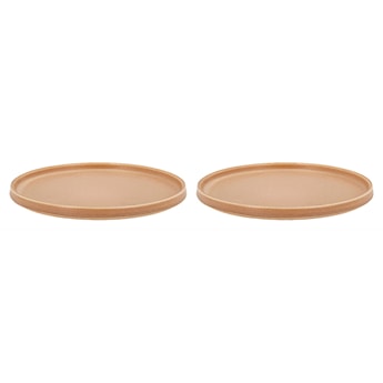 Zestaw 2 talerzy porcelanowych Fjord 21 cm kremowe