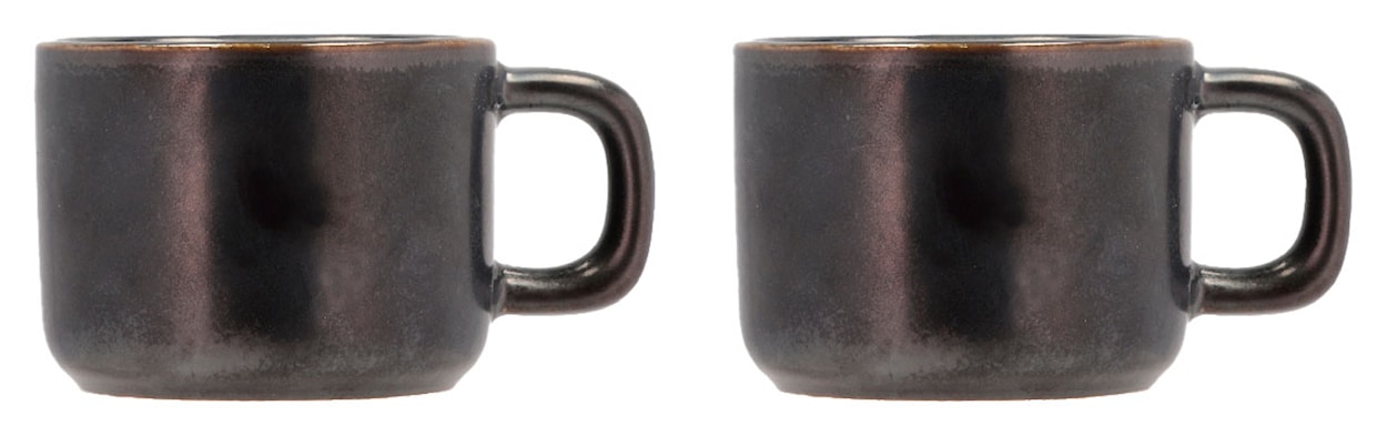Zestaw 2 kubków do espresso Fjord 100 ml czarne