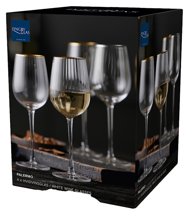 Zestaw 4 kieliszków do białego wina Palermo 300 ml złote  - zdjęcie 10