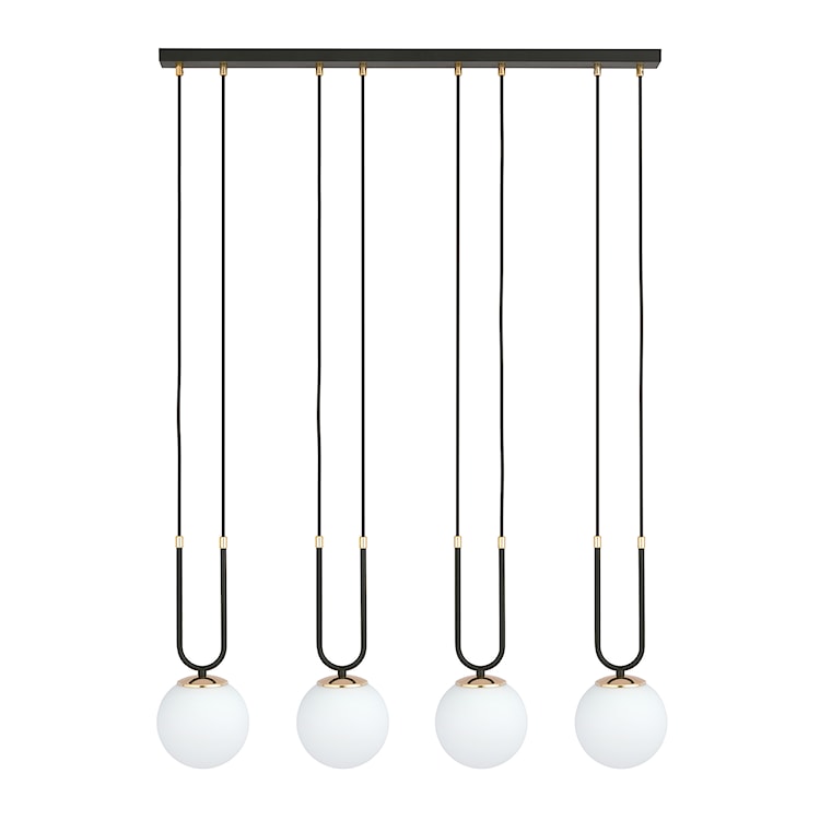 Lampa wisząca Greerlan x4 czarno-biała 