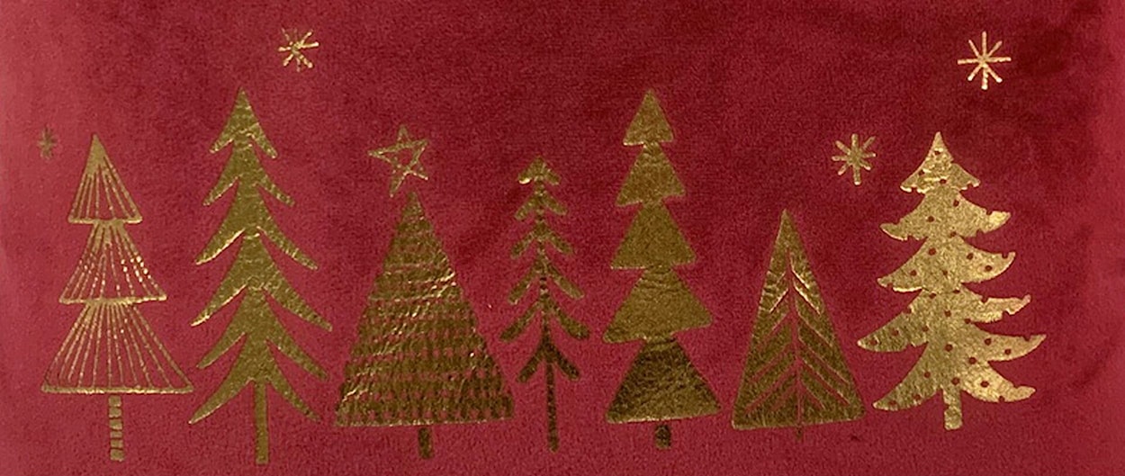 Poduszka Moslante 45x30 cm świąteczna burgundowo-złota  - zdjęcie 2