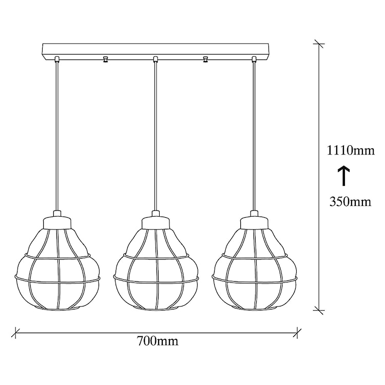 Lampa sufitowa Coradime x3 szklana gruszka 73 cm miedziana  - zdjęcie 5