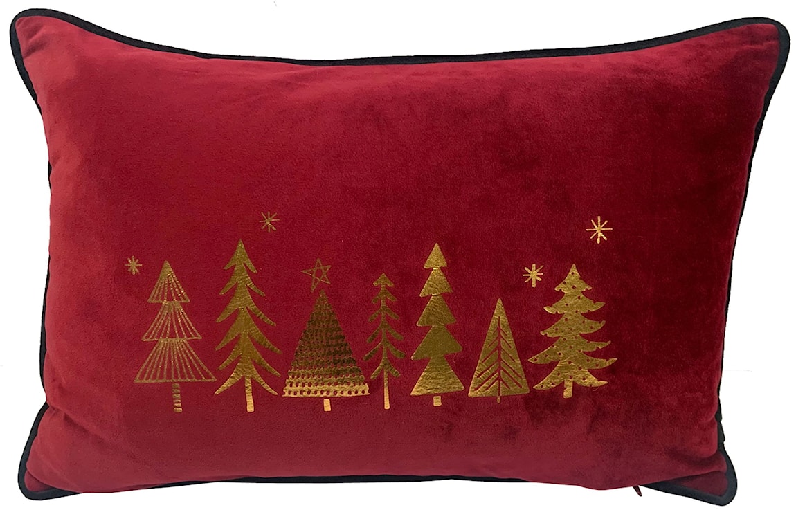 Poduszka Moslante 45x30 cm świąteczna burgundowo-złota 