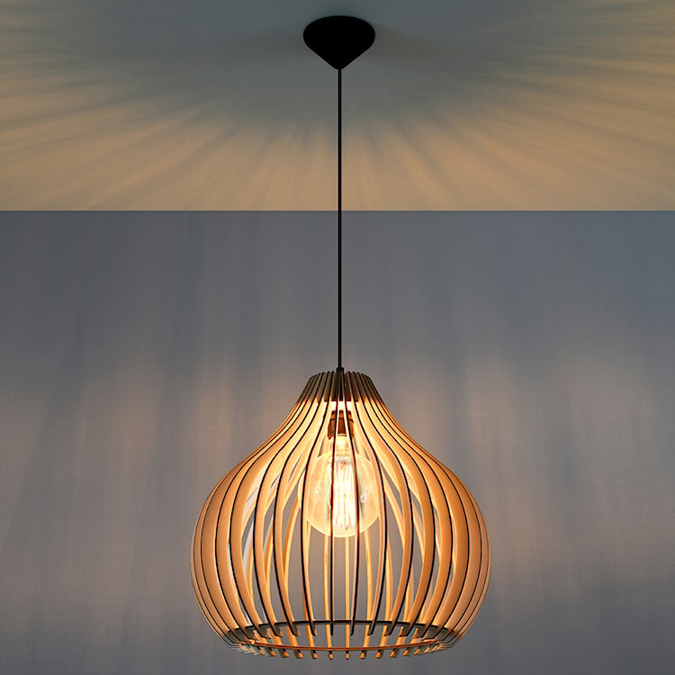 Lampa wisząca Apriva drewniany średnica 40 cm  - zdjęcie 6
