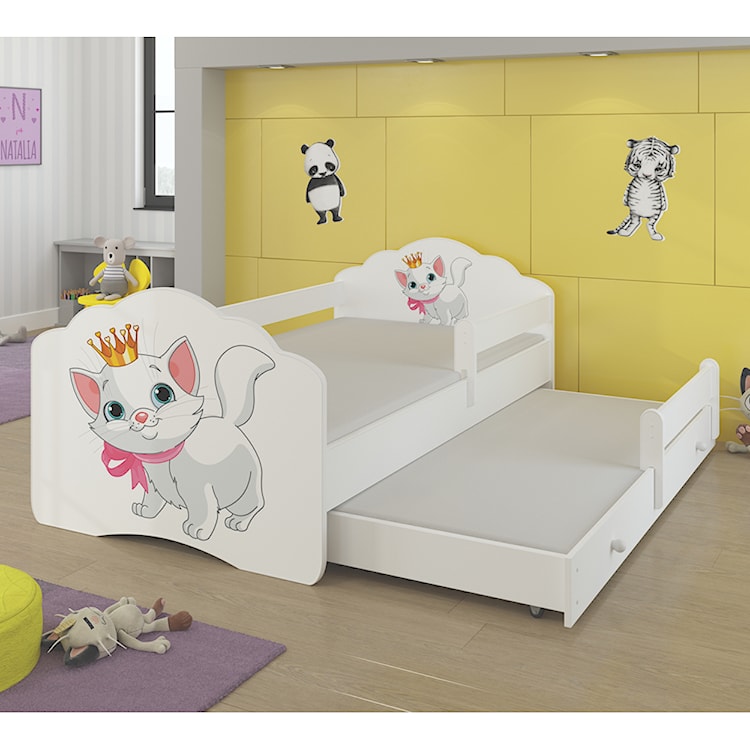 Łóżko dziecięce podwójne Ruhsen 160x80 cm Kot z barierką  - zdjęcie 2