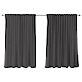 Zasłona do salonu Sylvanca w tkaninie WATER REPELLENT 280x270 cm czarna  - zdjęcie 5