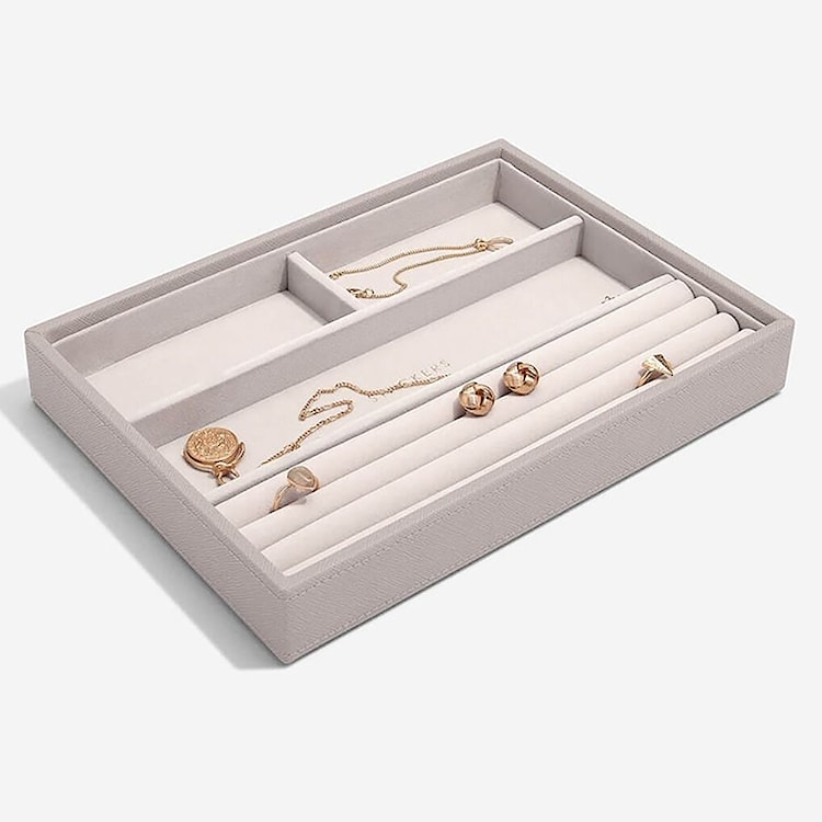 Szkatułka na biżuterię Classic Ring & Bracelet Layer szaro-brązowy  - zdjęcie 3