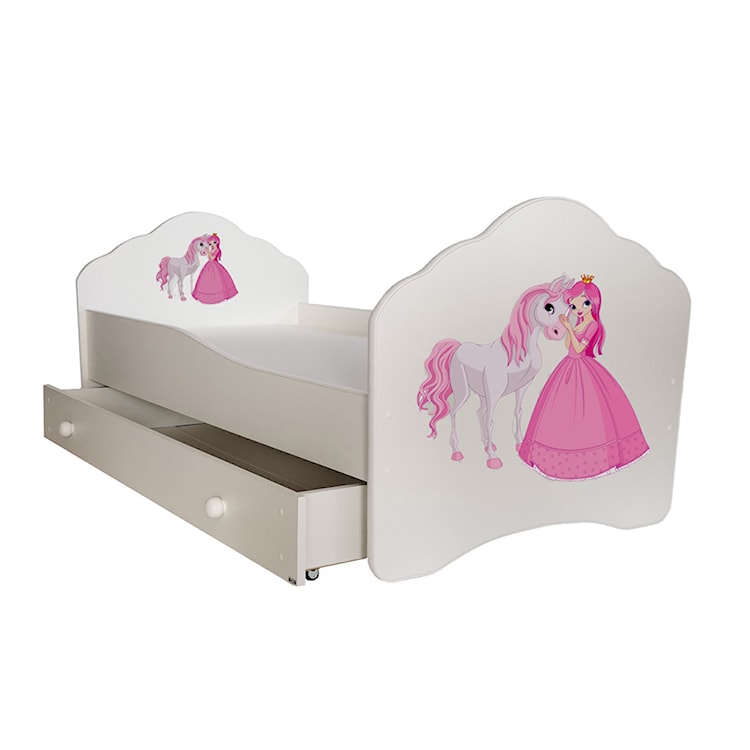 Łóżko dziecięce Sissa 140x70 cm Księżniczka i Koń z szufladą