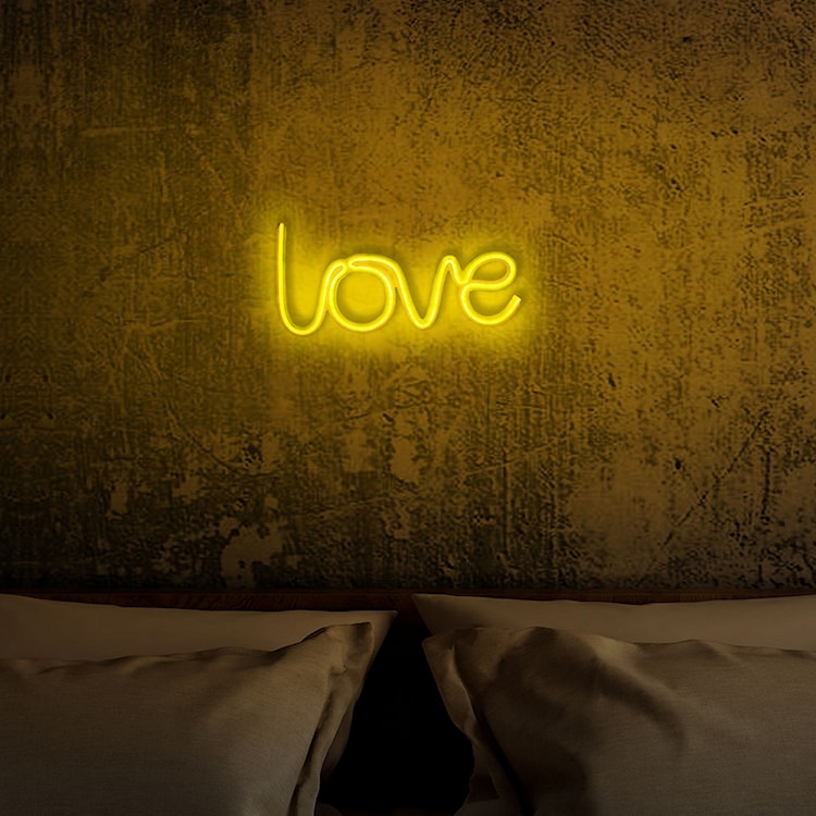 Neon na ścianę Letely z napisem Love żółty  - zdjęcie 2