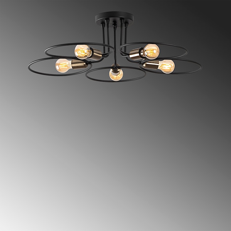 Lampa sufitowa Quibess x5 czarna/ złoty vinatge  - zdjęcie 2