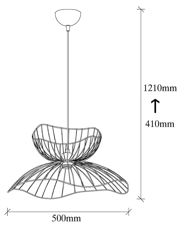 Lampa wisząca Bleriss średnica 50 cm czarna  - zdjęcie 6