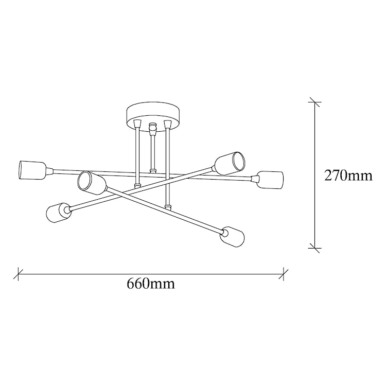 Lampa sufitowa Nadive x6 czarna/ złoty vinatge  - zdjęcie 4