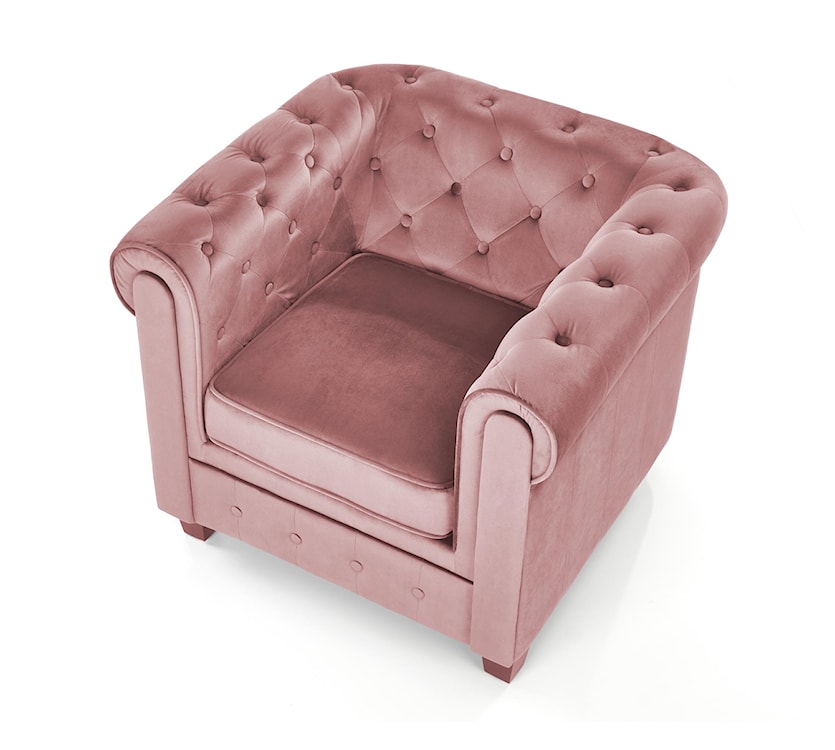 Fotel kubełkowy Visaus pikowany velvet różowy  - zdjęcie 9