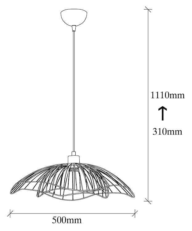 Lampa wisząca Bleriss średnica 50 cm czarna  - zdjęcie 5