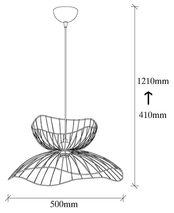 Lampa wisząca Bleriss średnica 50 cm złota podwójna  - zdjęcie 6