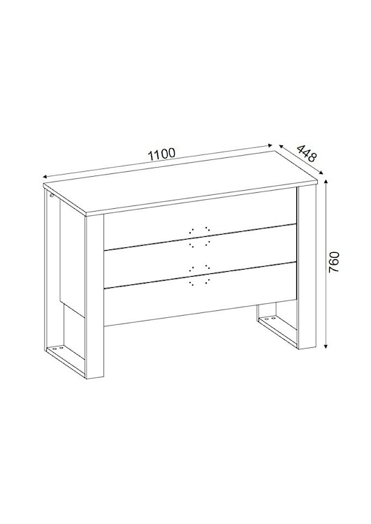 Komoda z trzema szufladami Airfe antracyt + orzech  - zdjęcie 7