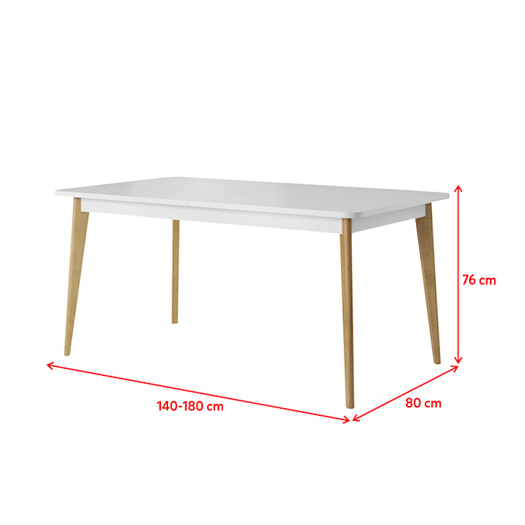 Stół rozkładany Livinella 140-180x80 cm biały  - zdjęcie 3
