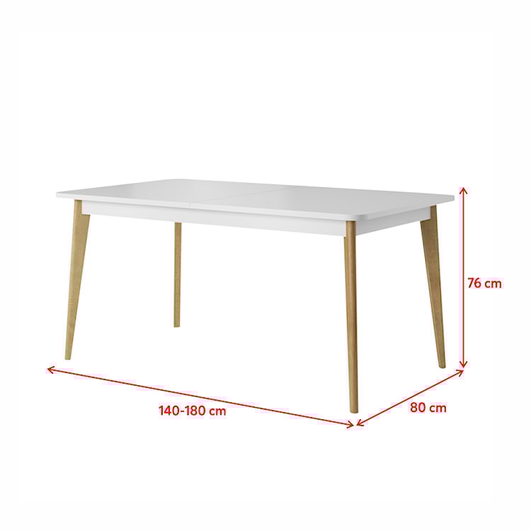 Stół rozkładany Livinella 140-180x80 cm biały  - zdjęcie 3