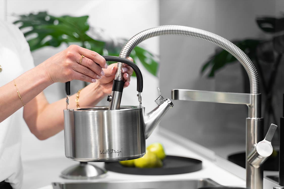 Czajnik Diamante 1,5L z gwizdkiem srebrny matowy  - zdjęcie 9