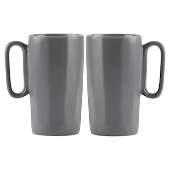 Zestaw 2 kubków Fuori 330 ml ceramiczne szare
