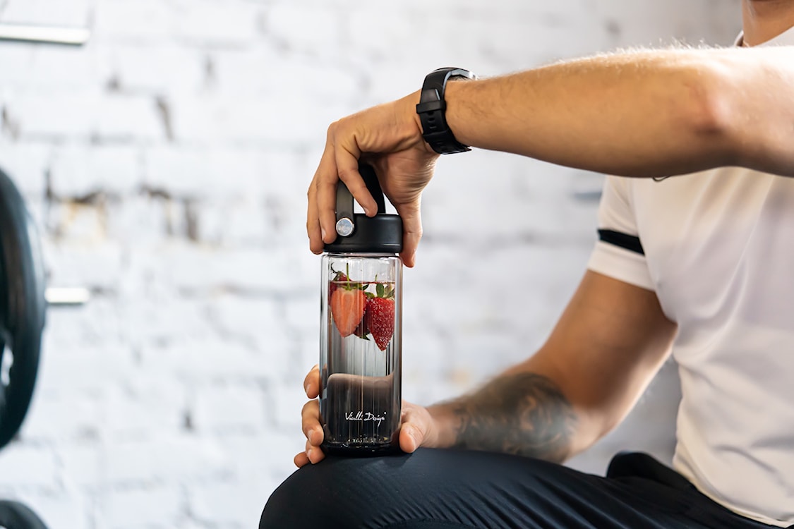 Butelka z zaparzaczem Fuori 350 ml czarna  - zdjęcie 5