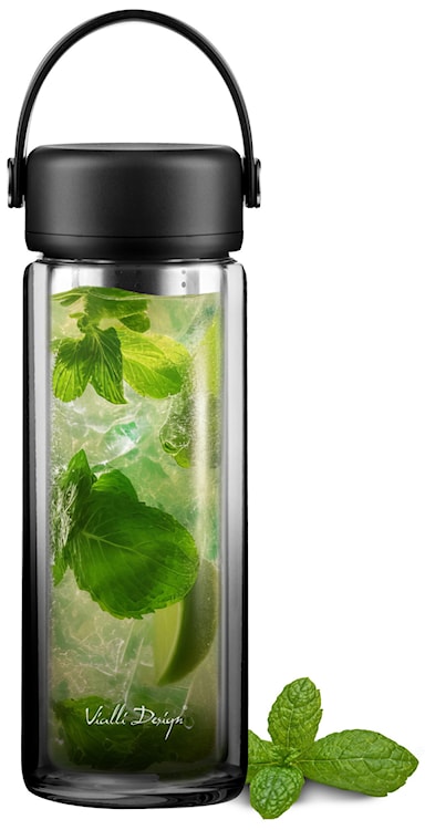 Butelka z zaparzaczem Fuori 350 ml czarna  - zdjęcie 6
