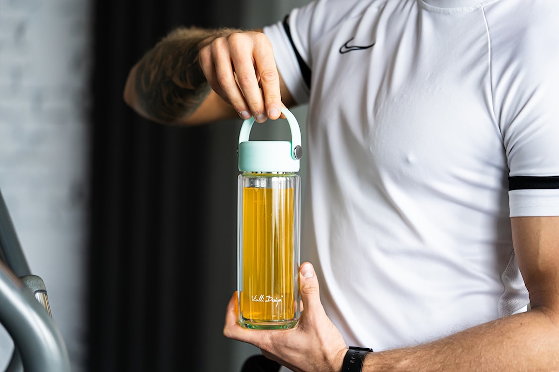 Butelka z zaparzaczem Fuori 350 ml miętowa  - zdjęcie 4