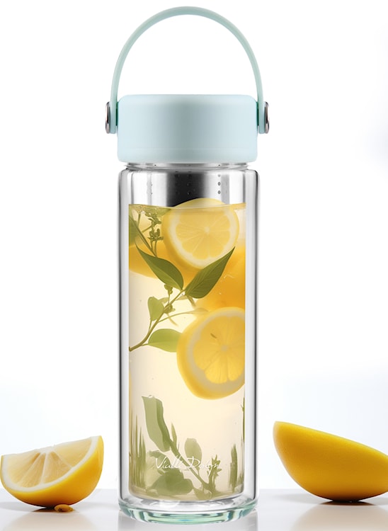 Butelka z zaparzaczem Fuori 350 ml miętowa  - zdjęcie 7