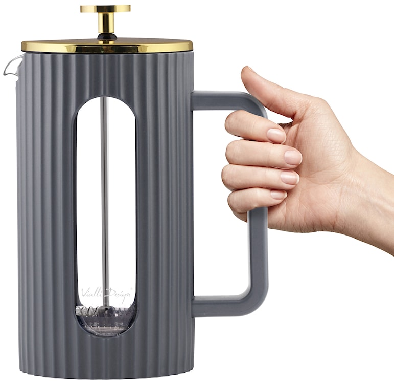 Zaparzacz do kawy i herbaty Livio 1L szary  - zdjęcie 9