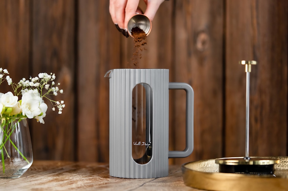 Zaparzacz do kawy i herbaty Livio 1L szary  - zdjęcie 3