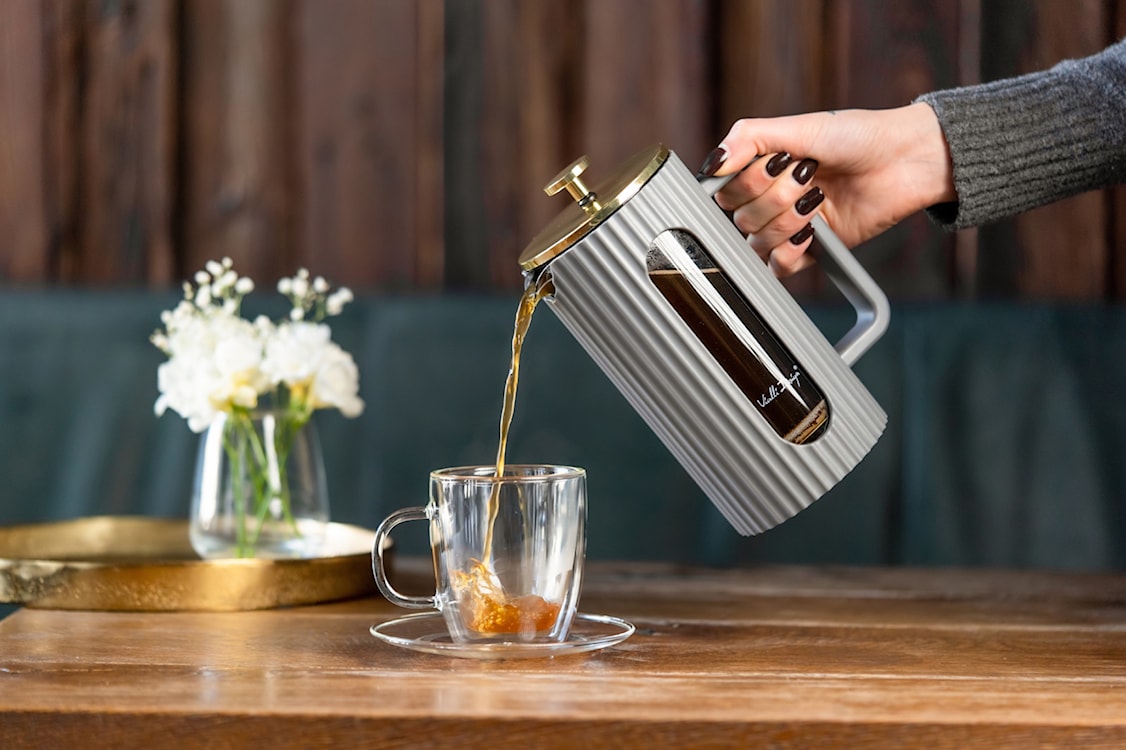 Zaparzacz do kawy i herbaty Livio 1L szary  - zdjęcie 4