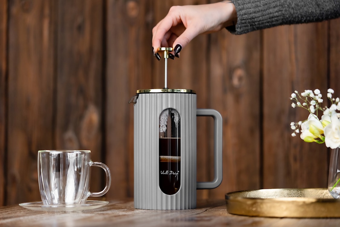 Zaparzacz do kawy i herbaty Livio 1L szary  - zdjęcie 7