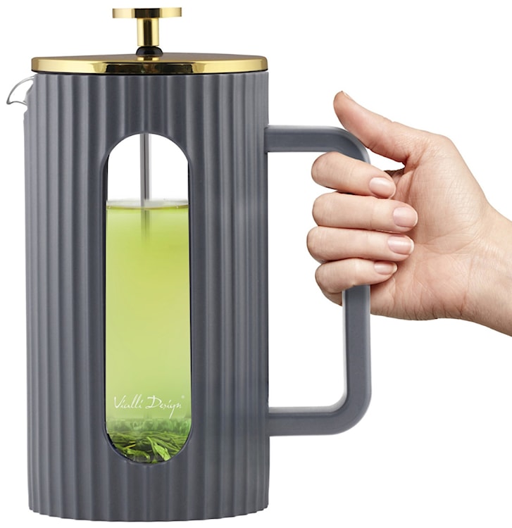 Zaparzacz do kawy i herbaty Livio 1L szary  - zdjęcie 11