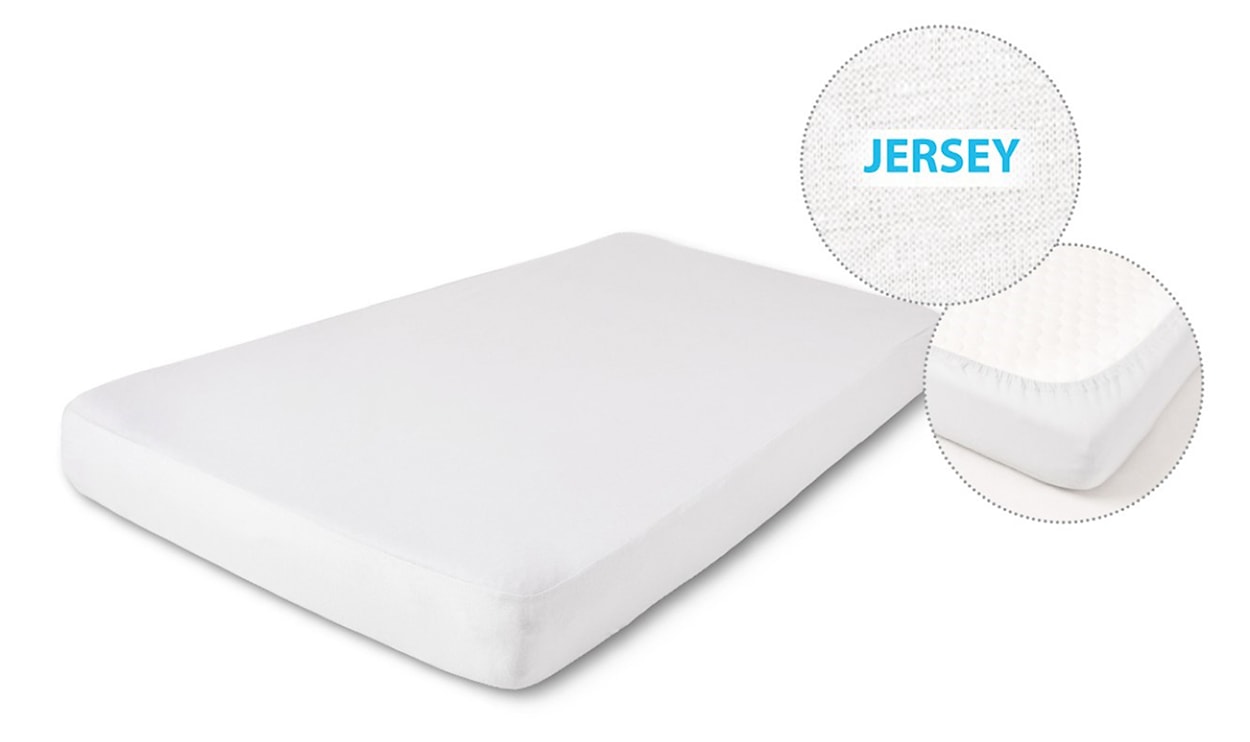 Prześcieradło jersey Herrent z gumą na materac 200x90 cm białe   - zdjęcie 5