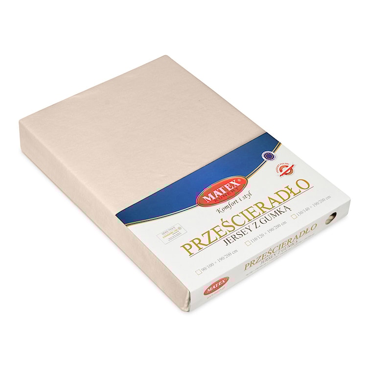 Prześcieradło jersey Herrent z gumą na materac 200x180 cm beżowe  - zdjęcie 6