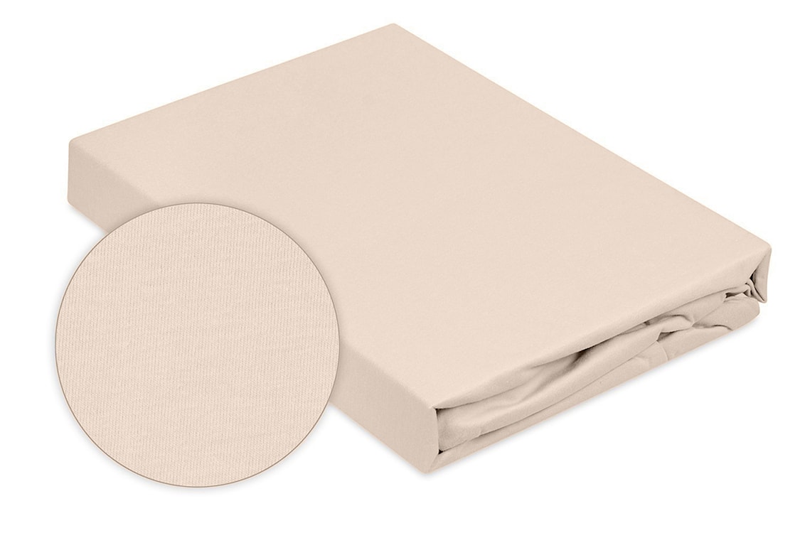 Prześcieradło jersey Herrent z gumą na materac 200x180 cm beżowe 
