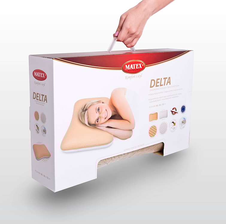 Poduszka profilowana dwustronna Delta z pianki termoplastycznej 55x35x12 cm  - zdjęcie 3