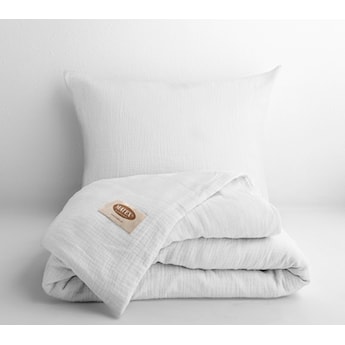 Komplet pościeli bawełnianej Muslin 200x160 cm z dwiema poszewkami na poduszkę 80x70 cm biała