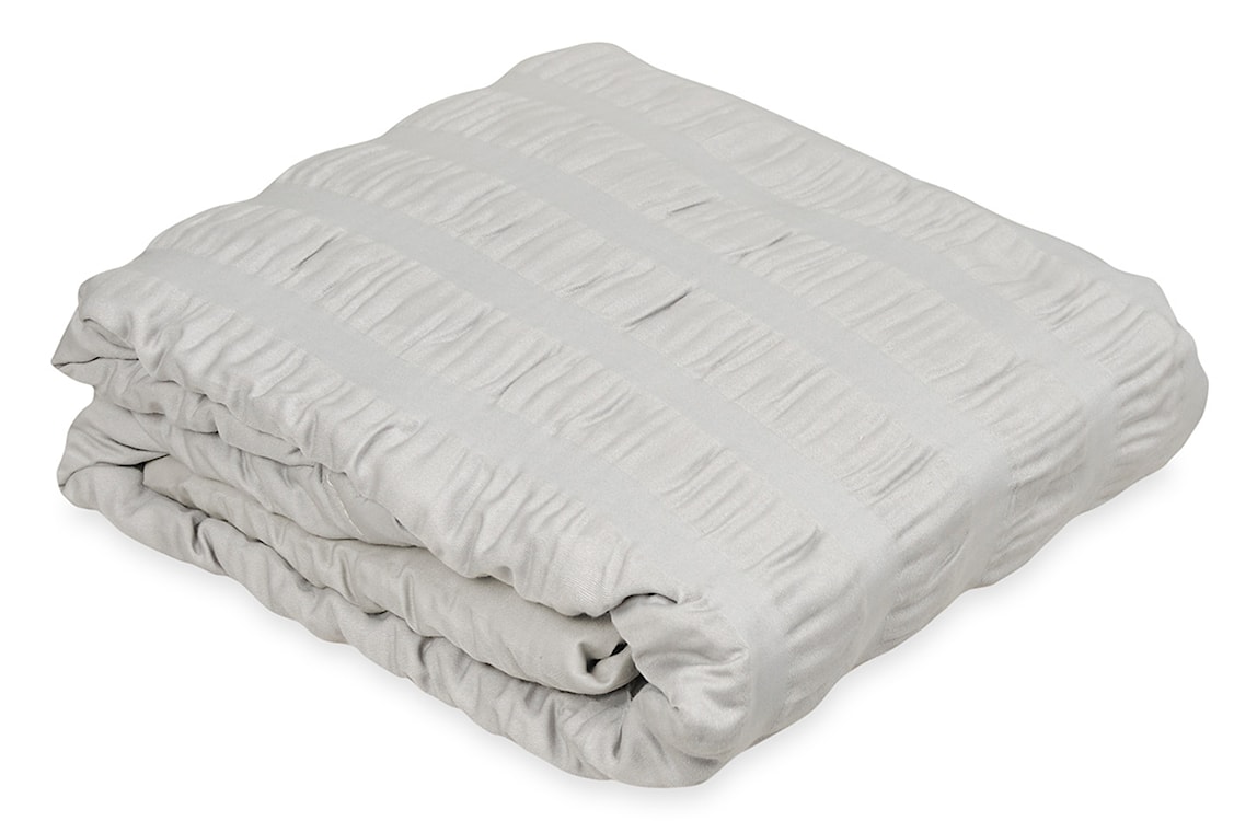 Pościel satynowa Dulaun gofrowana 200x160 cm z dwiema poszewkami na poduszkę 80x70 cm szara  - zdjęcie 6