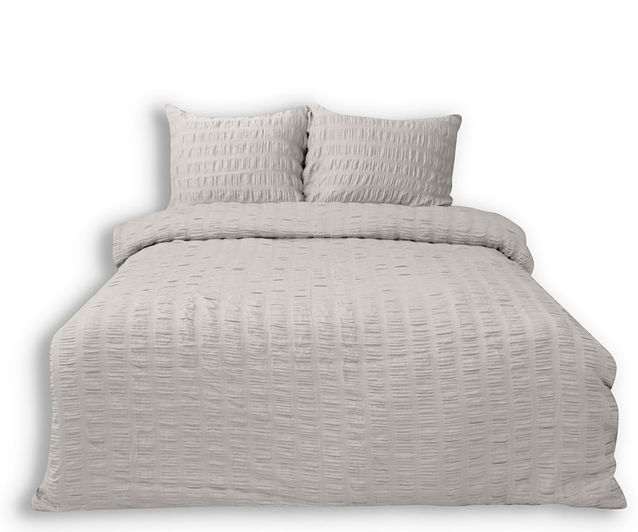 Pościel satynowa Dulaun gofrowana 200x160 cm z dwiema poszewkami na poduszkę 80x70 cm szara  - zdjęcie 5