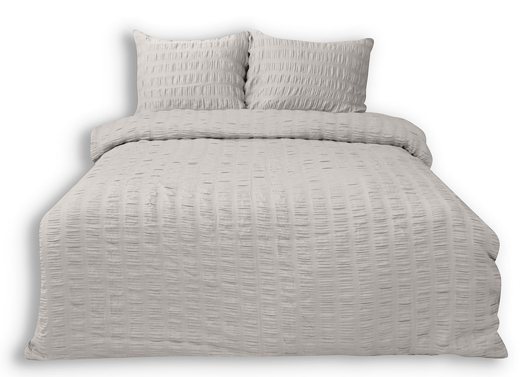 Pościel satynowa Dulaun gofrowana 220x200 cm z dwiema poszewkami na poduszkę 80x70 cm szara  - zdjęcie 3