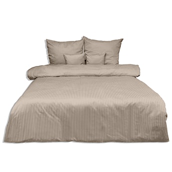 Pościel Damask w paski 200x160 cm z dwiema poszewkami na poduszkę 80x70 cm kaszmir