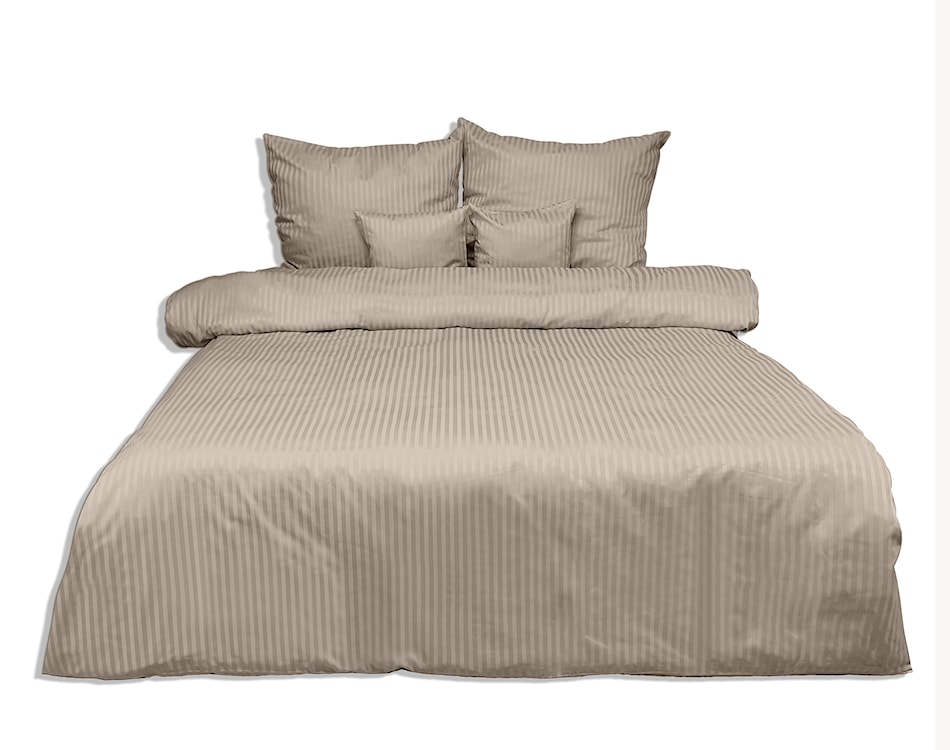 Pościel Damask w paski 220x200 cm z dwiema poszewkami na poduszkę 80x70 cm kaszmir