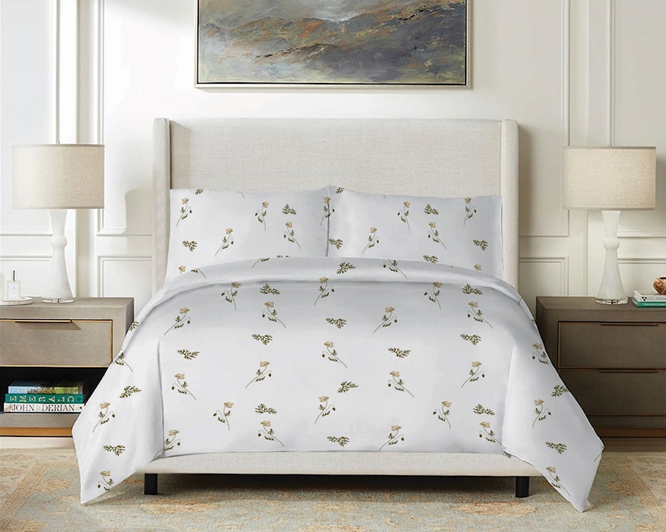 Pościel satynowa Exclusive delikatna łąka 200x160 cm z dwiema poszewkami na poduszkę 80x70 cm  - zdjęcie 2