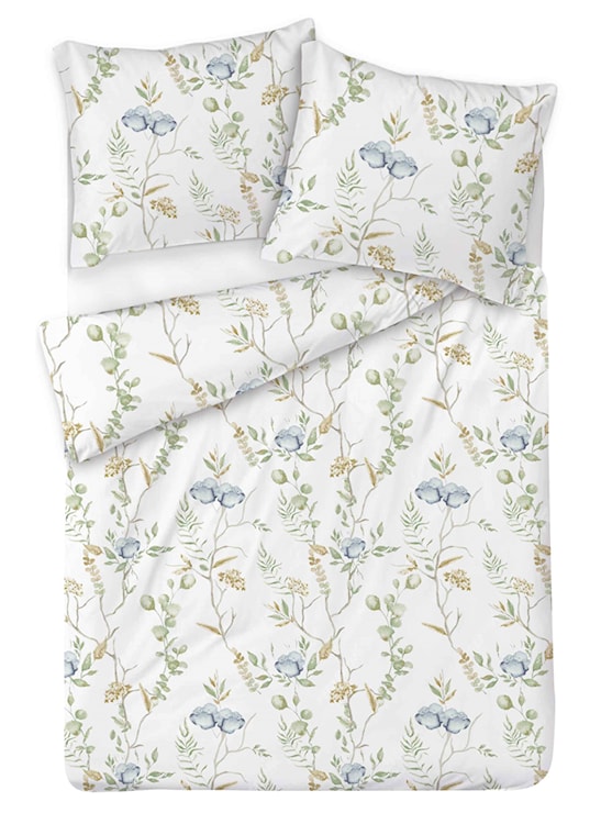 Pościel satynowa Exclusive łąka z niebieskimi kwiatami 200x160 cm z dwiema poszewkami na poduszkę 80x70 cm  - zdjęcie 5