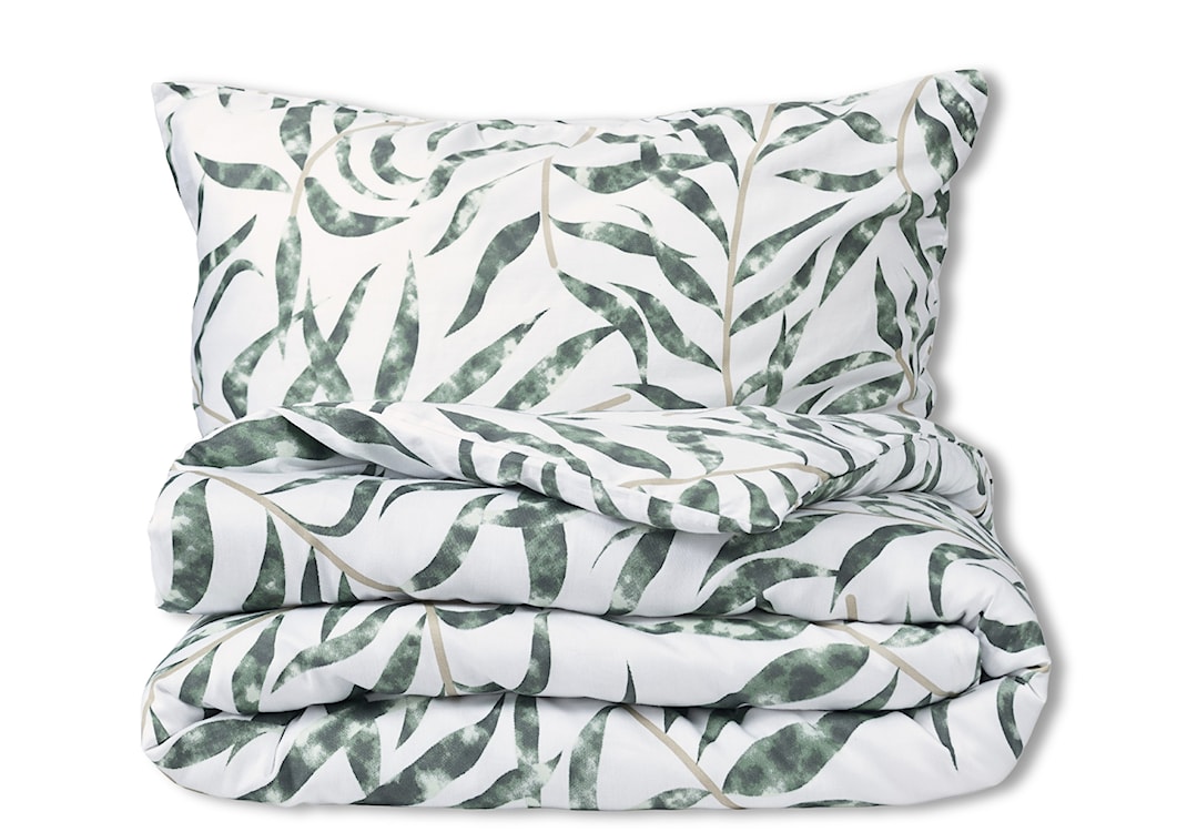 Pościel satynowa Exclusive tropikalne liście 200x140 cm z poszewką na poduszkę 90x70 cm  